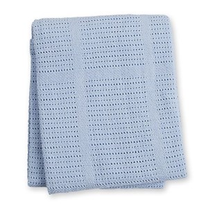 Couverture tricot de coton - bleu