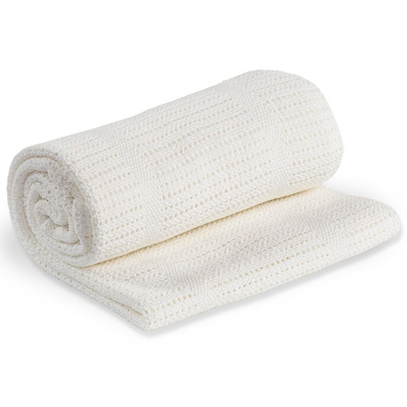 Couverture tricot de coton - blanche
