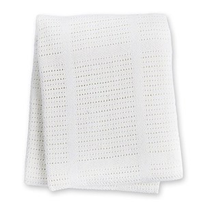 Couverture tricot de coton - blanche