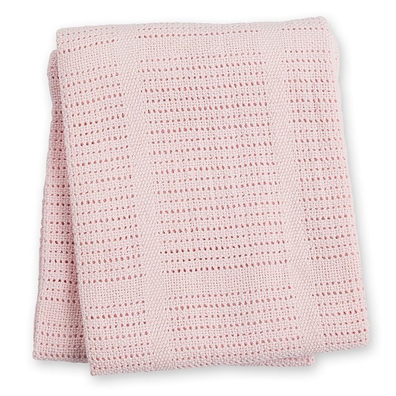 Couverture tricot de coton - rose
