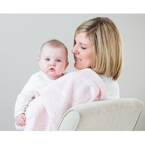 Couverture tricot de coton - rose