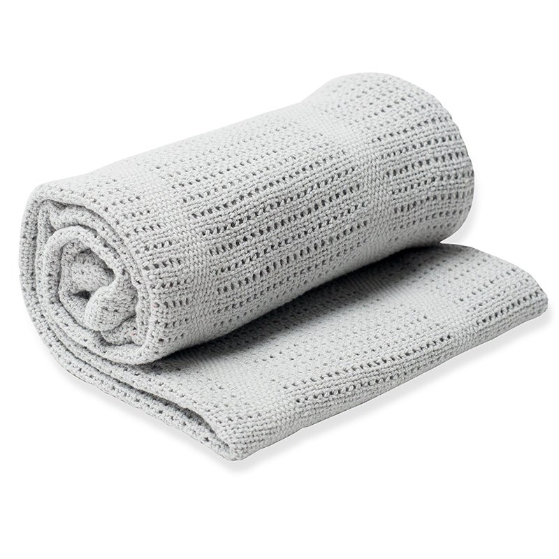 Couverture tricot de coton - gris