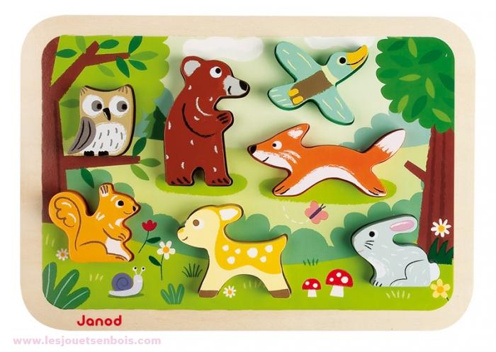 Ensemble de 4 puzzles en bois Les animaux de la forêt