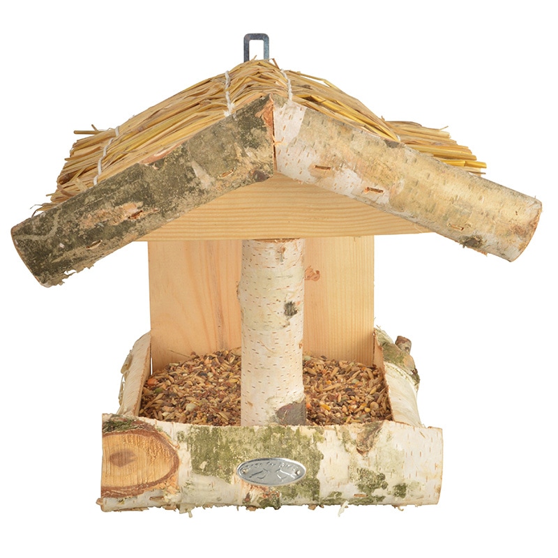 Esschert maison en écorce avec support d'oiseau — BRYCUS