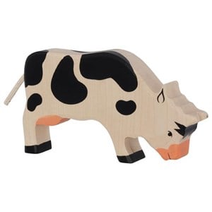 Vache broutant, noir