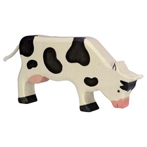 Vache broutant, noir