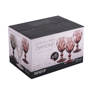 Boite de 6 verres à pied diamond 25 cl