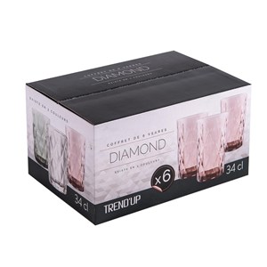 Boite de 6 gobelets haut 34 cl diamond