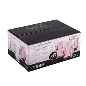 Boite de 6 gobelets bas 24 cl diamond