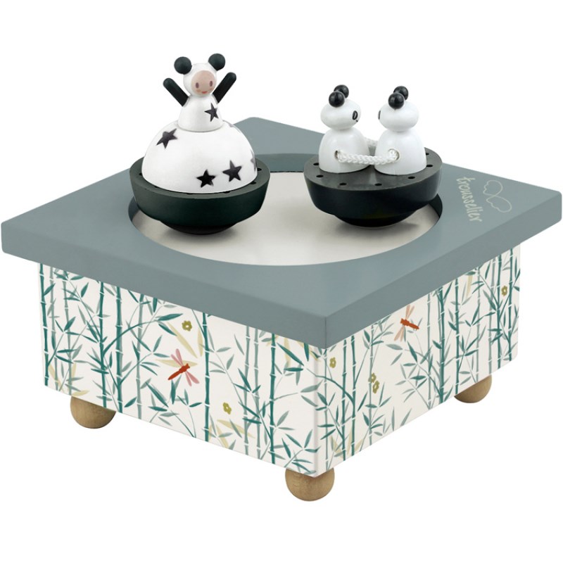 Boite à musique fille & pandas