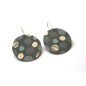 Dormeuses à pois bleu gris