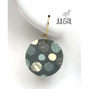 Dormeuses à pois bleu gris