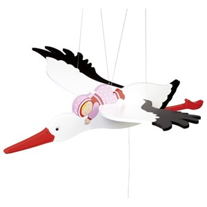 Mobile cigogne, rose