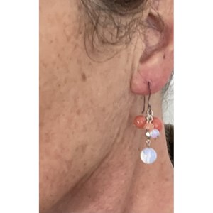 Boucles d'oreilles argent, verre poli