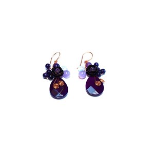 Boucles d'oreilles verre poli et teinté