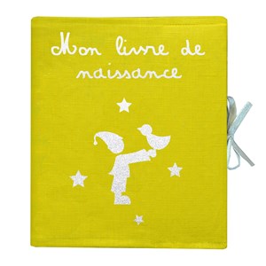 Livre de naissance en lin enduit jaune