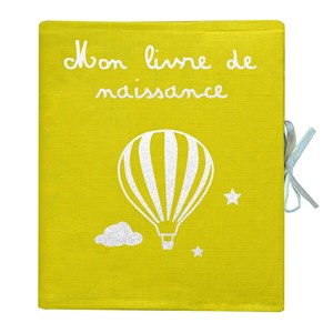Livre de naissance en lin enduit jaune