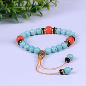 Bracelet tibétain turquoise naturelle