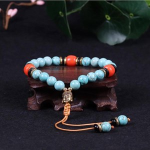 Bracelet tibétain turquoise naturelle