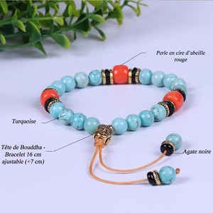 Bracelet tibétain turquoise naturelle