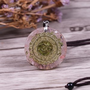 Collier orgone yoga quartz rose olivine