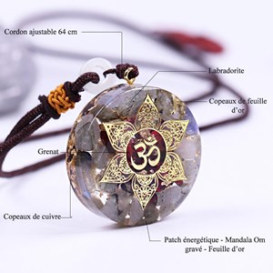 Collier orgonite yoga labradorite