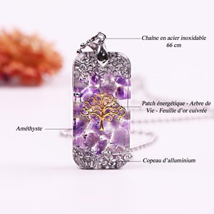 Collier orgonite yoga arbre de vie