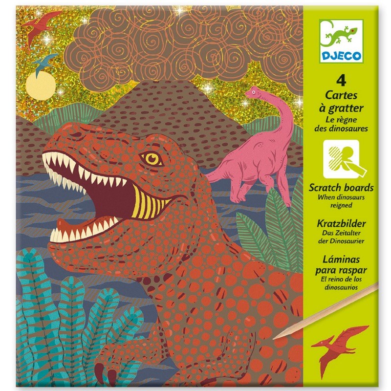 Djeco - Cartes à gratter 6-10y le regne dinos