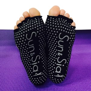 Chaussettes yoga antidérapantes en coton
