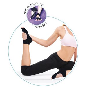 Chaussettes yoga antidérapantes en coton