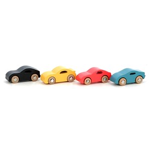 Coffret de 4 voitures en bois super cars