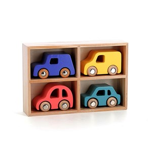 Coffret de 4 voitures en bois city