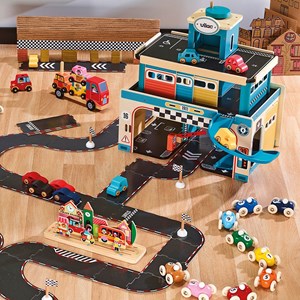 Coffret de 4 voitures en bois city