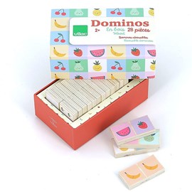 Dominos en bois fruits et légumes