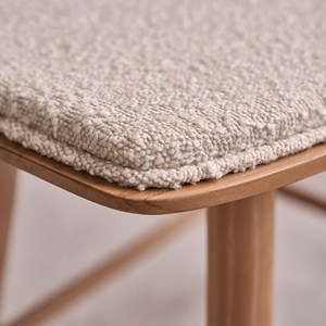 Tabouret en teck massif assise bouclette