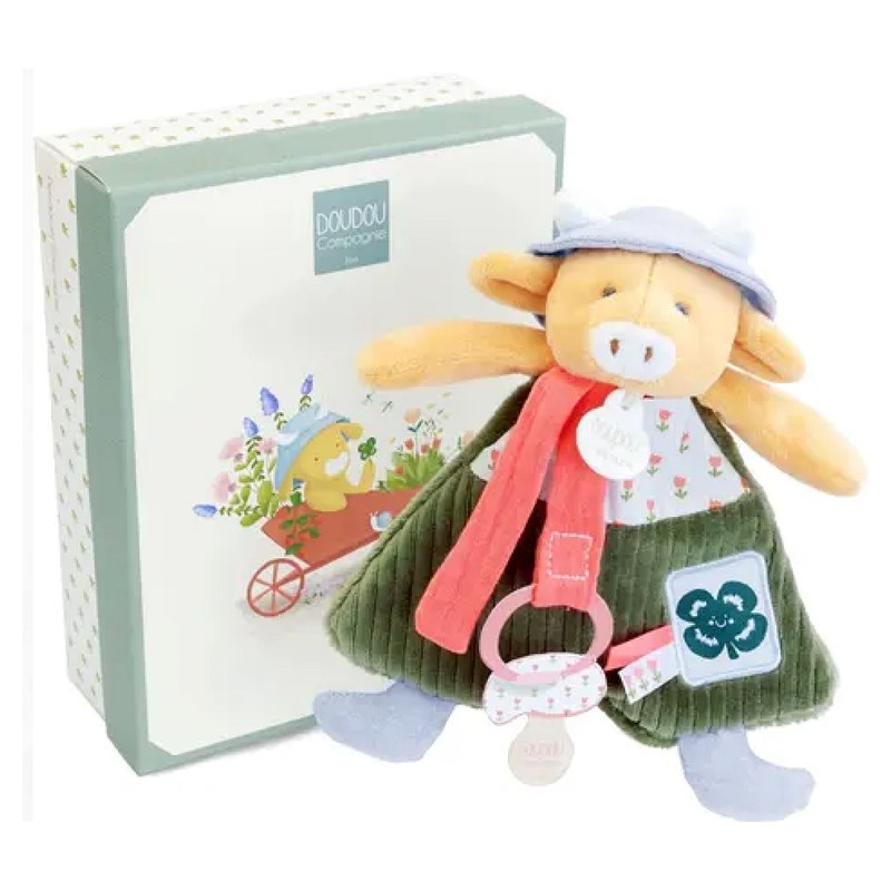 Aneth la vache - doudou attache-sucette