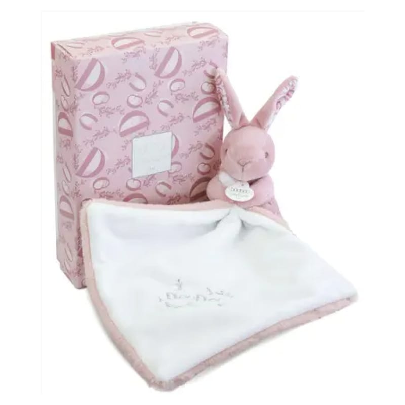 Lapin doudou - lapin et doudou rose