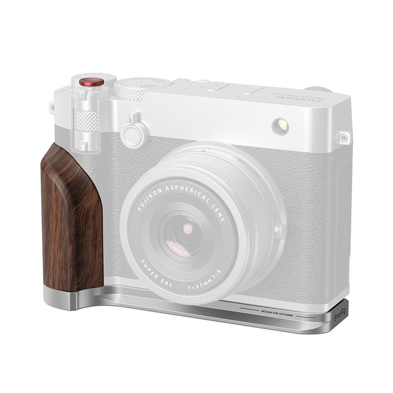 Smallrig grip gris avec poignée en bois pour fujifilm gfx100rf