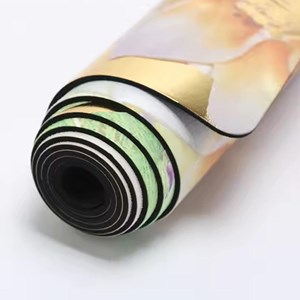 Tapis de yoga 3 plis 6mm fleur de paon