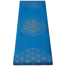 Tapis de yoga tpe pu 6mm métatron bleu