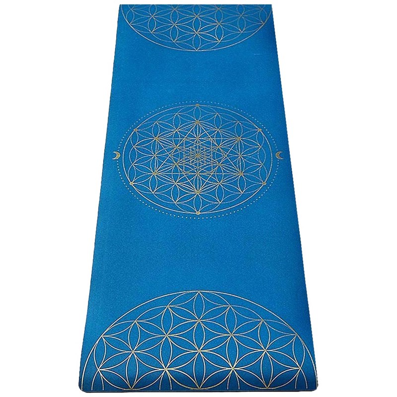 Tapis de yoga tpe pu 6mm métatron bleu