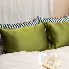 Taie d'oreiller en soie vert 51x76