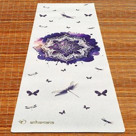 Tapis yoga chanvre rose de mandala