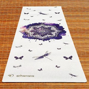 Tapis yoga chanvre rose de mandala