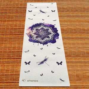 Tapis yoga chanvre rose de mandala