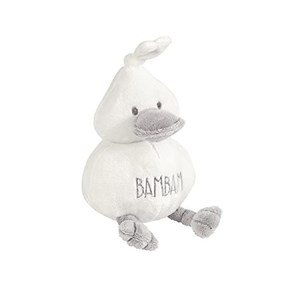 Peluche hochet canard gris