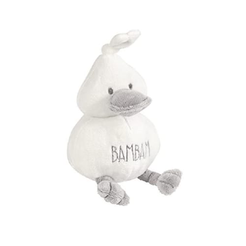 Bambam - Peluche hochet canard gris