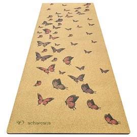 Tapis de yoga liege xxl papillons 2,15m