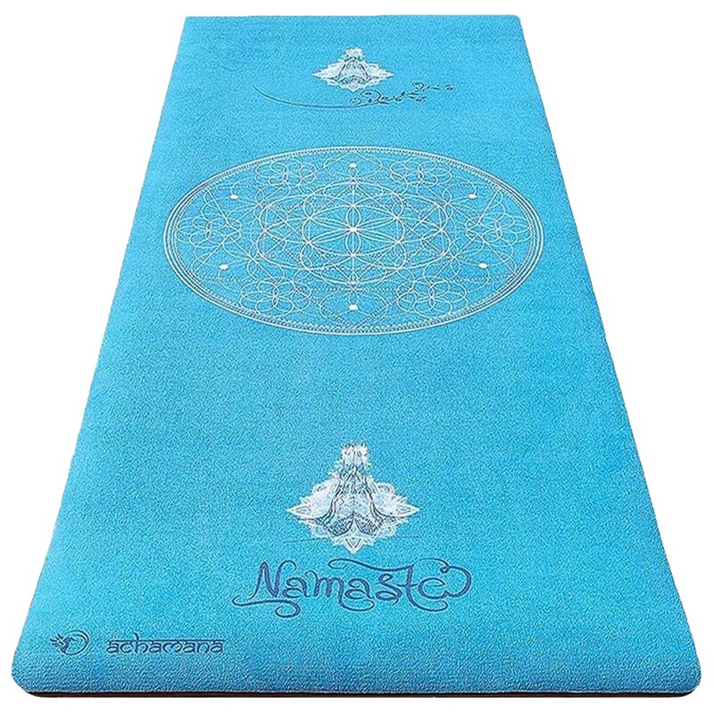 Tapis yoga épais 6mm namaste turquoise