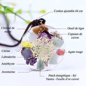 Collier orgonite yoga méditation elenna